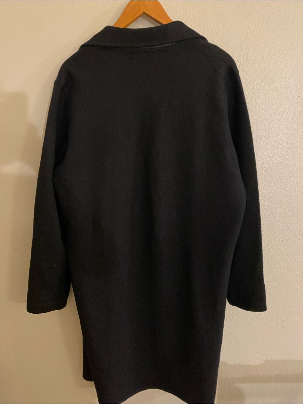 Madewell 100% Merino Wool Open Front Long Duster Cardigan Sweater Jacket Black L - Picture 2 of 5